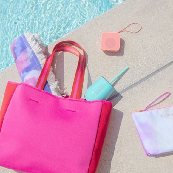 Summersalt Neoprene Beach Tote in Pink/Red - Picture 2 of 2